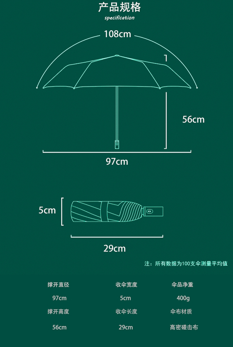 ALJ6全自动三折伞黑胶防紫外线女晴雨两用遮阳伞真刺绣樱桃太阳伞详情2