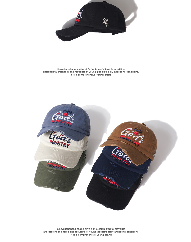 Japanese-style retro heavyweight worn and embroidered vintage baseball cap for women, Hong Kong-style Amei Kaki workwear casual baseball cap for men pic 6