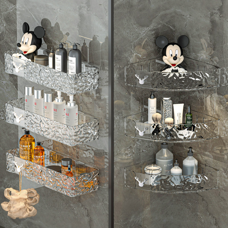三角置物架浴室厕所化妆室洗漱台壁挂墙上沐浴露化妆品免打孔收纳图
