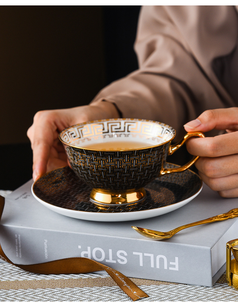 感高颜值骨瓷咖啡杯精致设计感小众陶瓷杯子杯碟礼盒套装详情6