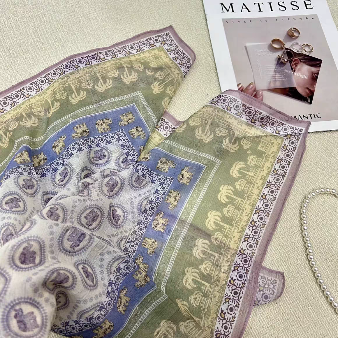 【 Lightweight Celissa 】 New Spring/Summer 2025 Silk scarf, versatile and stylish Celissa, high-end and stylish scarf pic 2