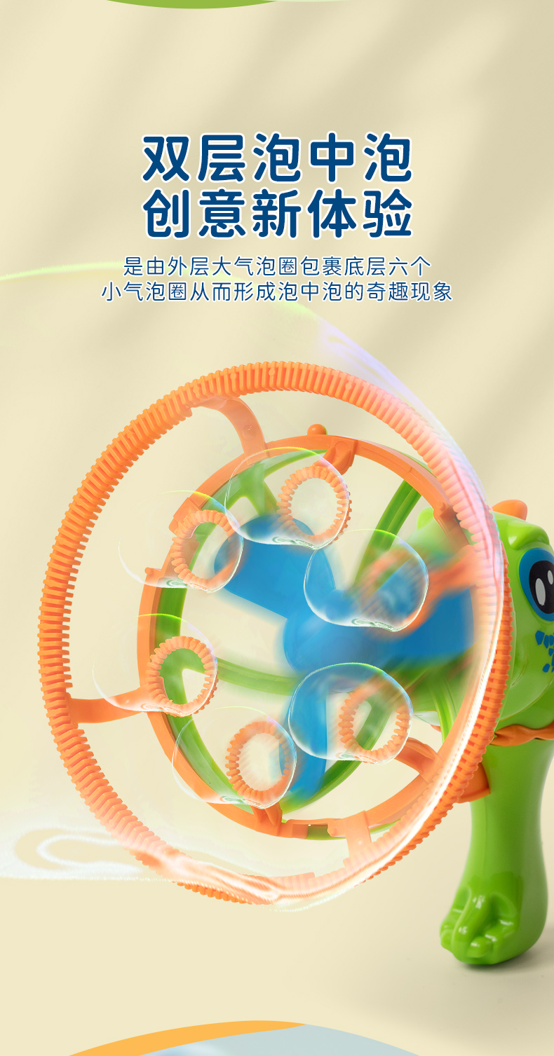 新款恐龙吹泡泡机儿童手持全自动风扇电动大泡泡枪泡中泡女孩玩具详情5