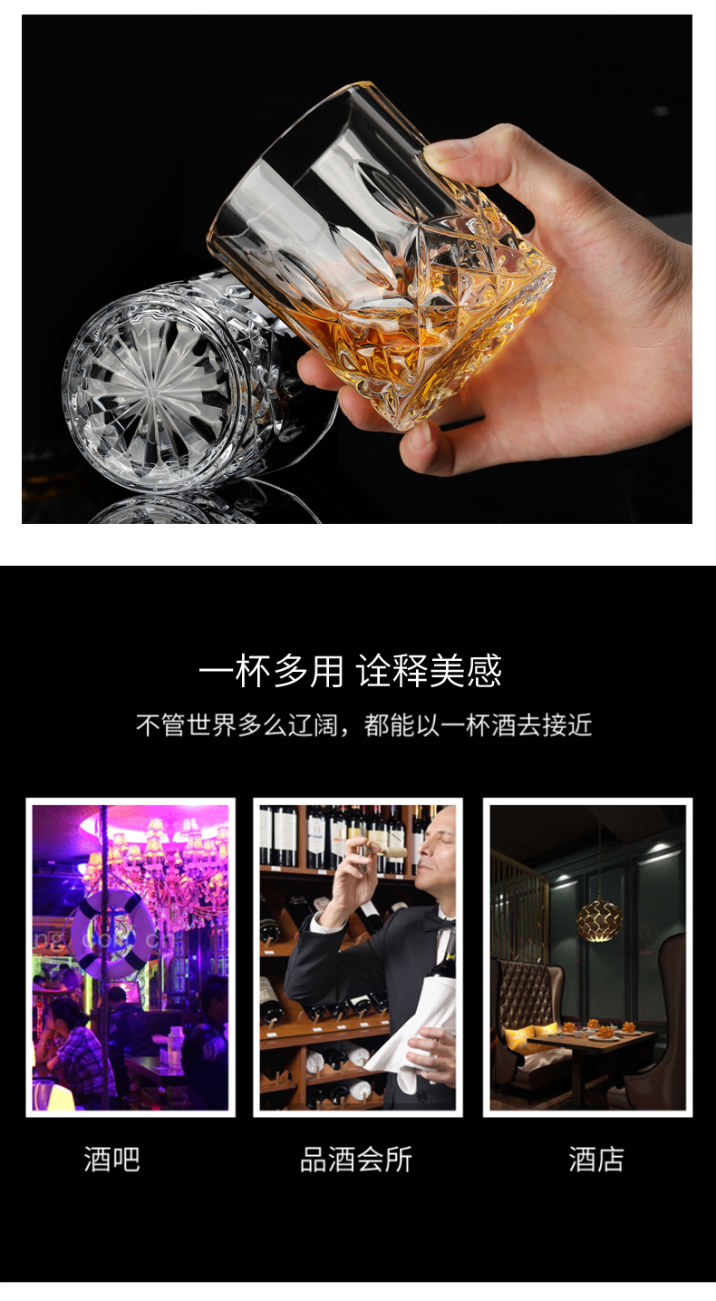 Bar KTV beer glasses, octagonal glasses, thickened whisky glasses, home creative crystal spirits glasses, spirits glasses pic 15