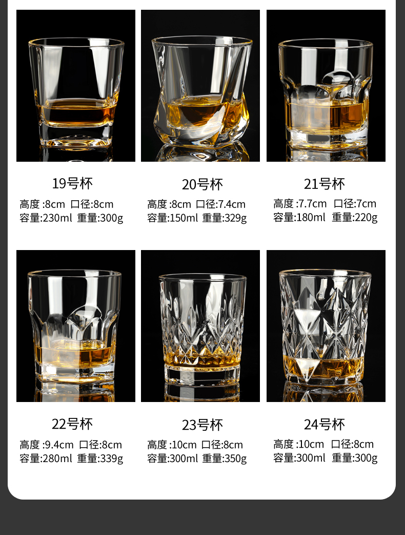 Bar KTV beer glasses, octagonal glasses, thickened whisky glasses, home creative crystal spirits glasses, spirits glasses pic 12