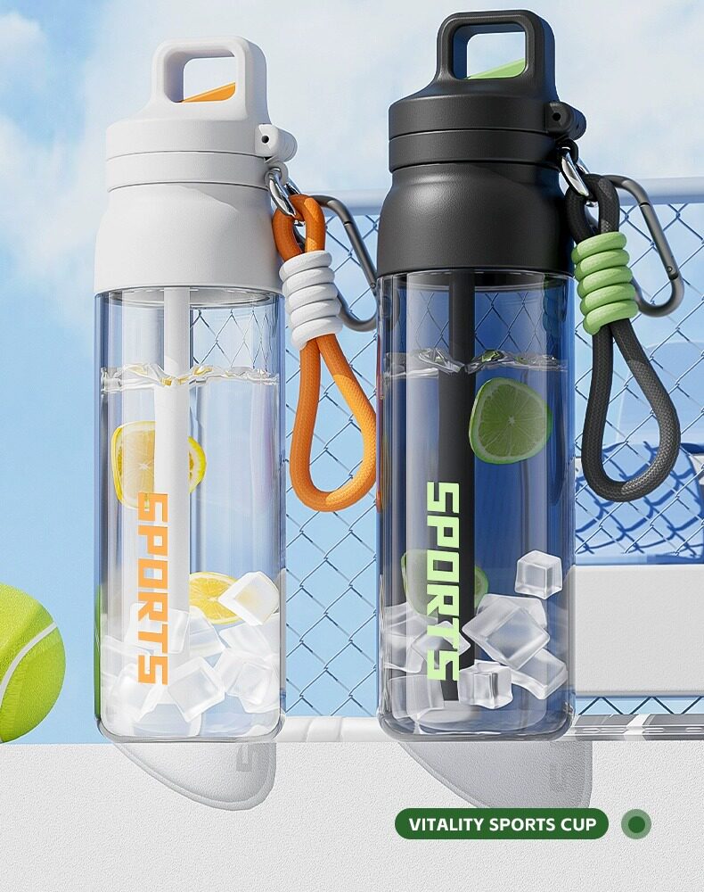 Imported Tritan material high-temperature resistant plastic cups, customized sports water cups, student water cups, and special straw cups for school pic 4