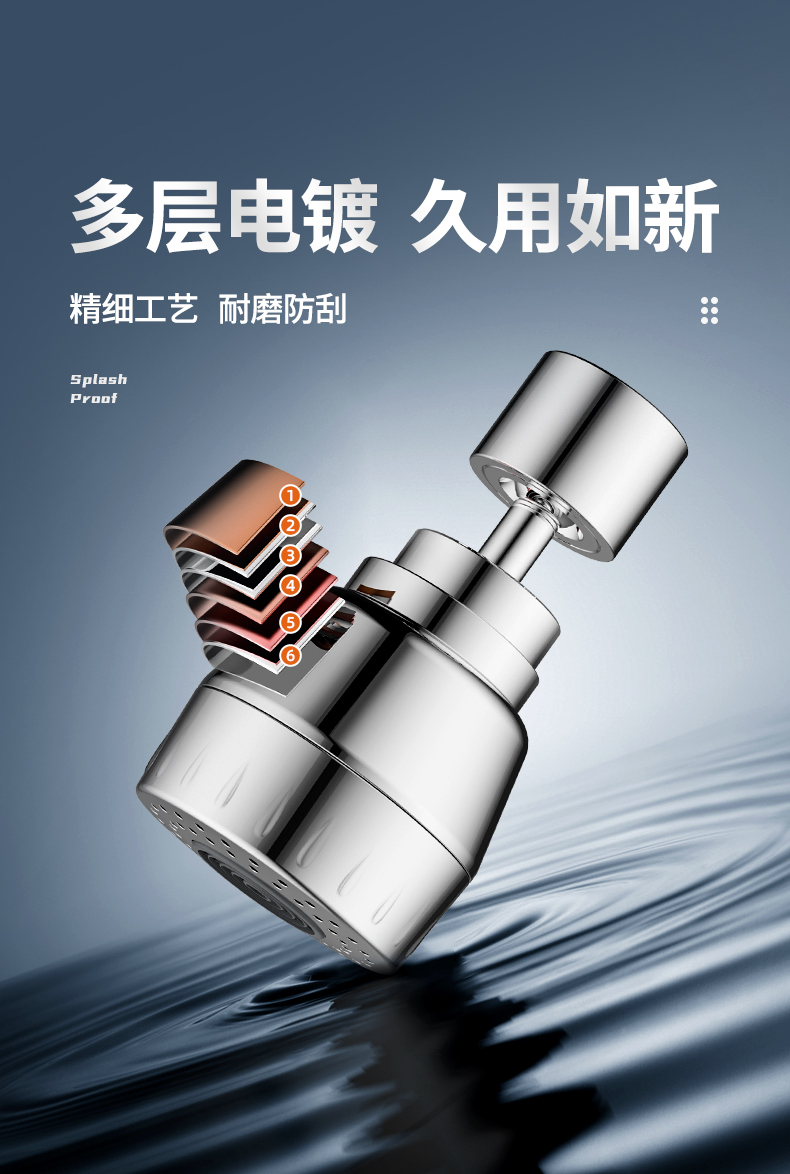 厨房洗菜盆水龙头万向延伸器360度调节出水嘴可旋转增压防溅水神详情11