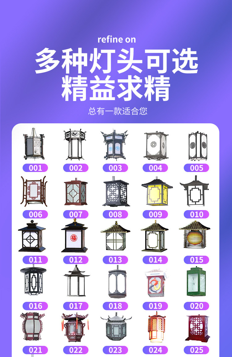 国潮仿古中式庭院灯户外3米景观灯小区公园景区复古双头LED太阳能路灯详情5