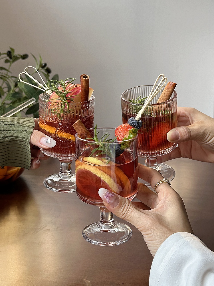 热红酒杯圣诞鸡尾酒太阳花高脚杯高颜值微醺煮酒喝洋酒杯玻璃杯子详情4