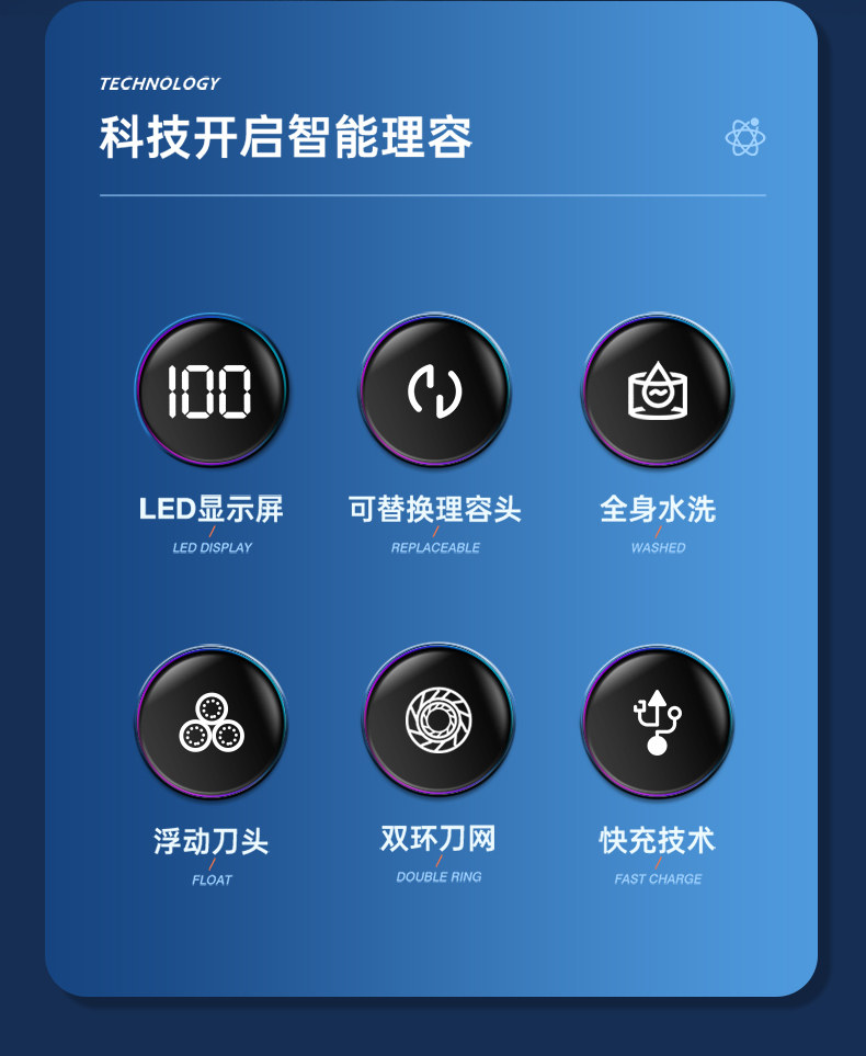 迷你电动剃须刀便携式刮胡刀胡须刀充电式干湿两用清爽舒适详情2