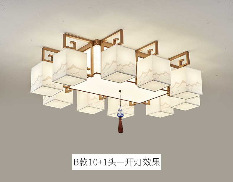 新中式吸顶灯具客厅灯方形卧室灯现代简约家用禅意中国风led灯具详情19