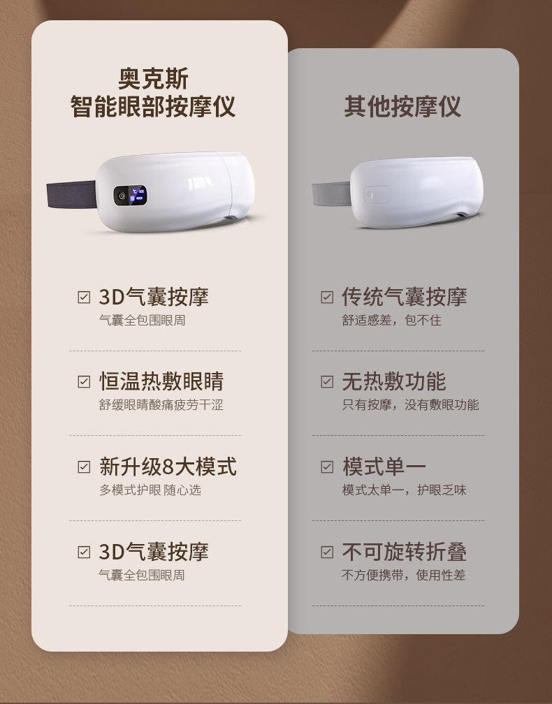 奥克斯眼部按摩仪缓解眼睛疲劳热敷眼罩儿童护眼神器女生生日礼物详情5