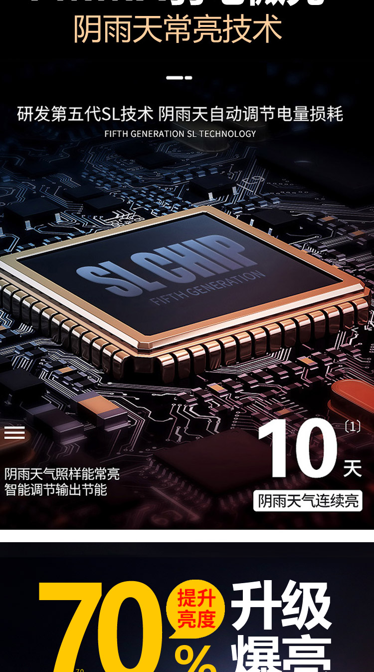 厂家直供6米太阳能户外路灯 家用庭院灯led超亮大功率防水照明灯详情13