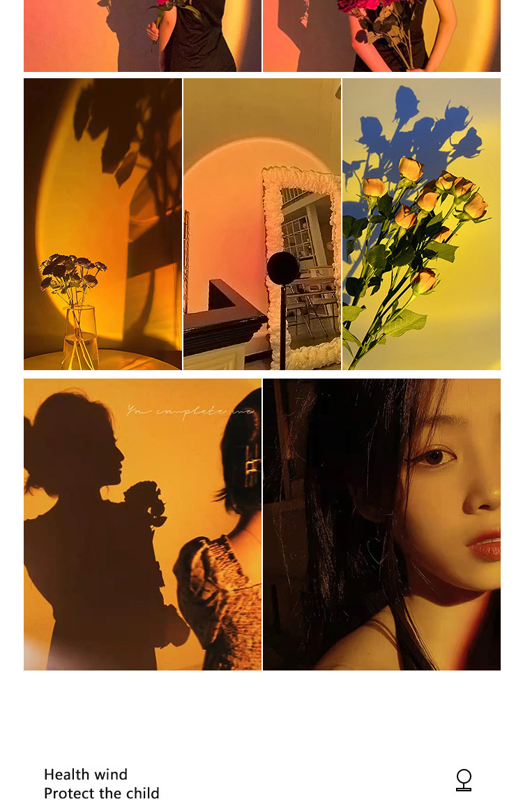 Sunset light, atmosphere light, photo-taking Internet celebrity sunset light, live streaming background fill light, bedroom projection sunset light, atmosphere light pic 7