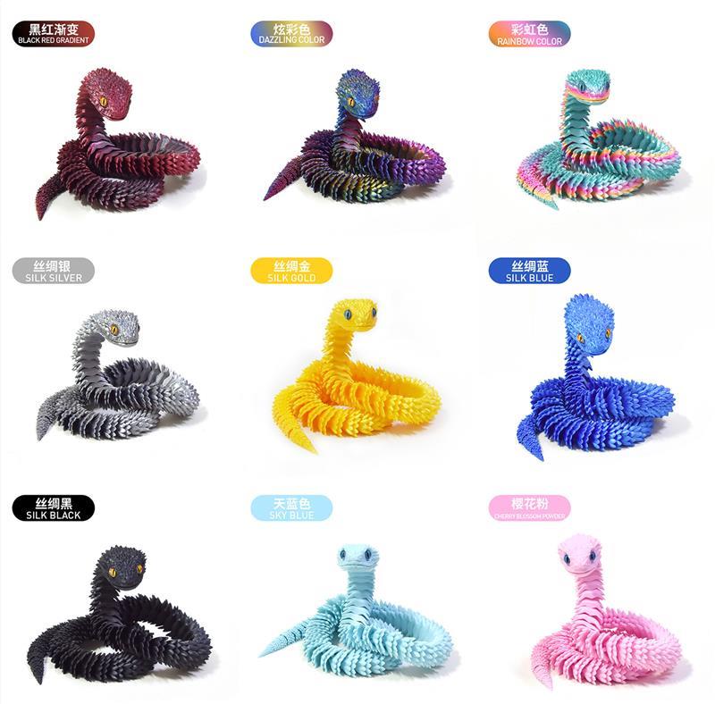 3d打印玩具蝰蛇发夜光关节可动模型摆摊小玩具礼品工艺品跨境爆款详情4