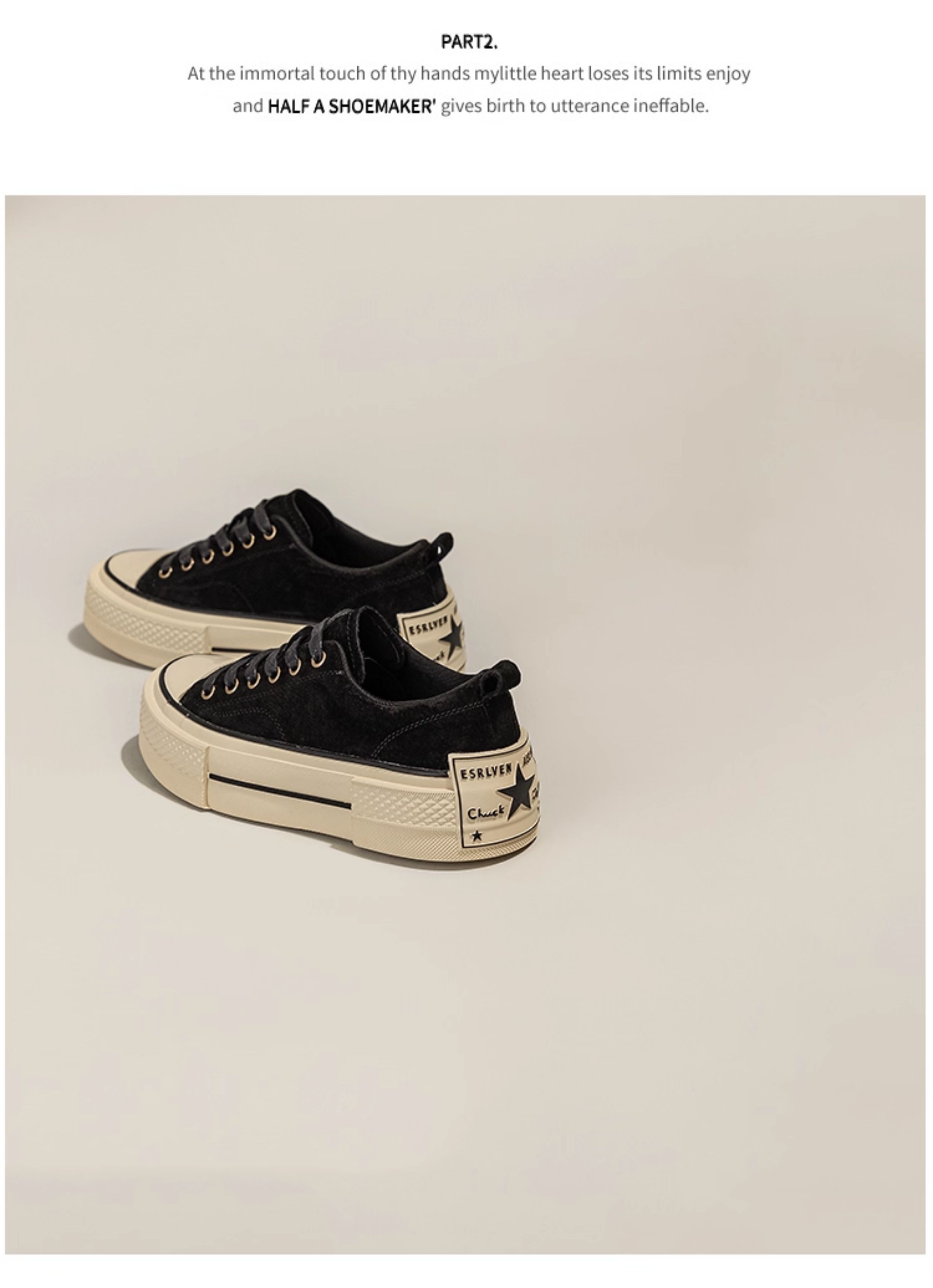 真皮厚底磨砂星星帆布鞋女2025秋冬新款复古板鞋运动阿甘德训鞋子详情11