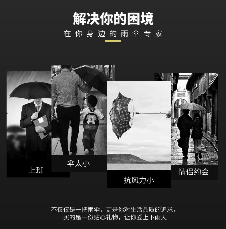 12骨自动雨伞男折叠大号双人太阳伞防紫外线黑胶防晒遮阳伞晴雨伞详情4