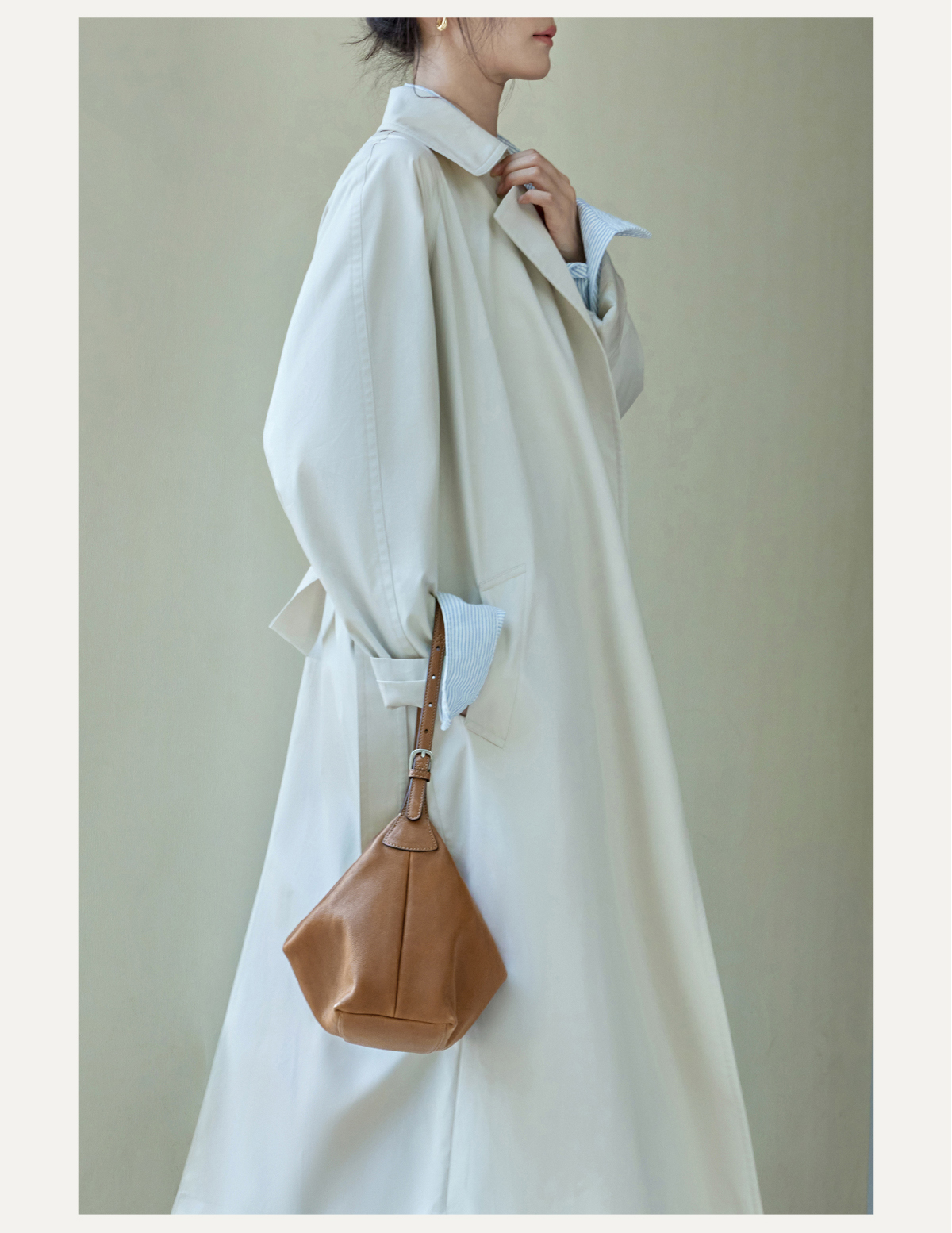 裘真植鞣牛皮腋下经典hobo包百搭休闲单肩斜挎通勤包真皮饺子包女详情14