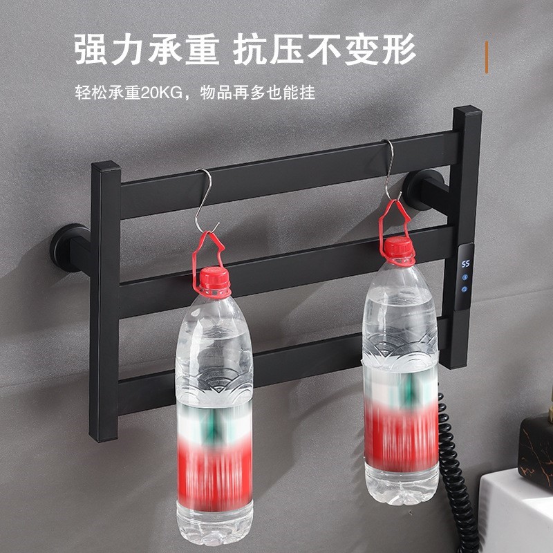 Cross-border Amazon smart electric towel rack, heating and constant-temperature bathroom during the return of the south wind, no need for drilling, bathroom bath towel rack Specification image