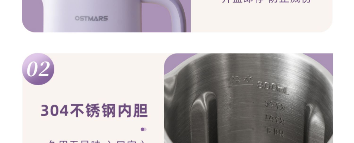 德国OSTMARS豆浆机家用全自动小型迷你多功能新款破壁机免煮免滤详情28