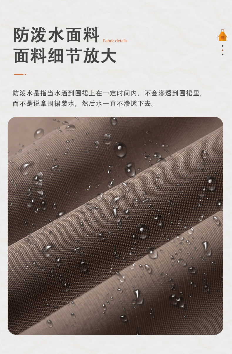 帆布围裙定制logo印字餐饮奶茶店花店超市蛋糕店专用防水工作服女详情8