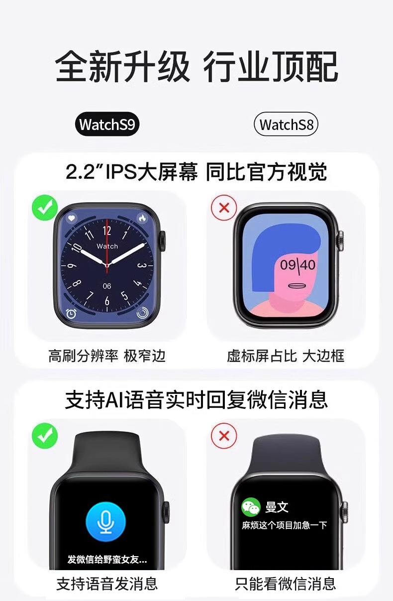 华强北S10智能手表iwatch9NFC蓝牙接打电话运动手环黑科技多功能详情5