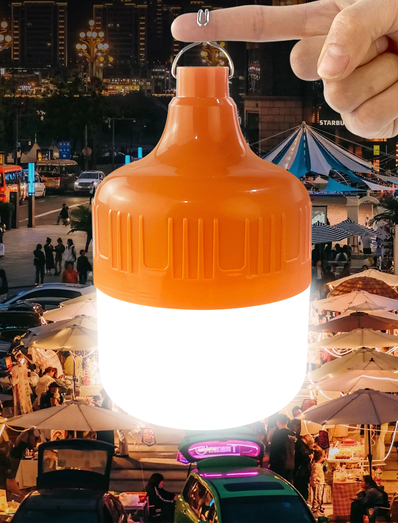 LED充电灯泡夜市摆摊地摊灯家用可移动式户外照明露营球泡长续航详情2