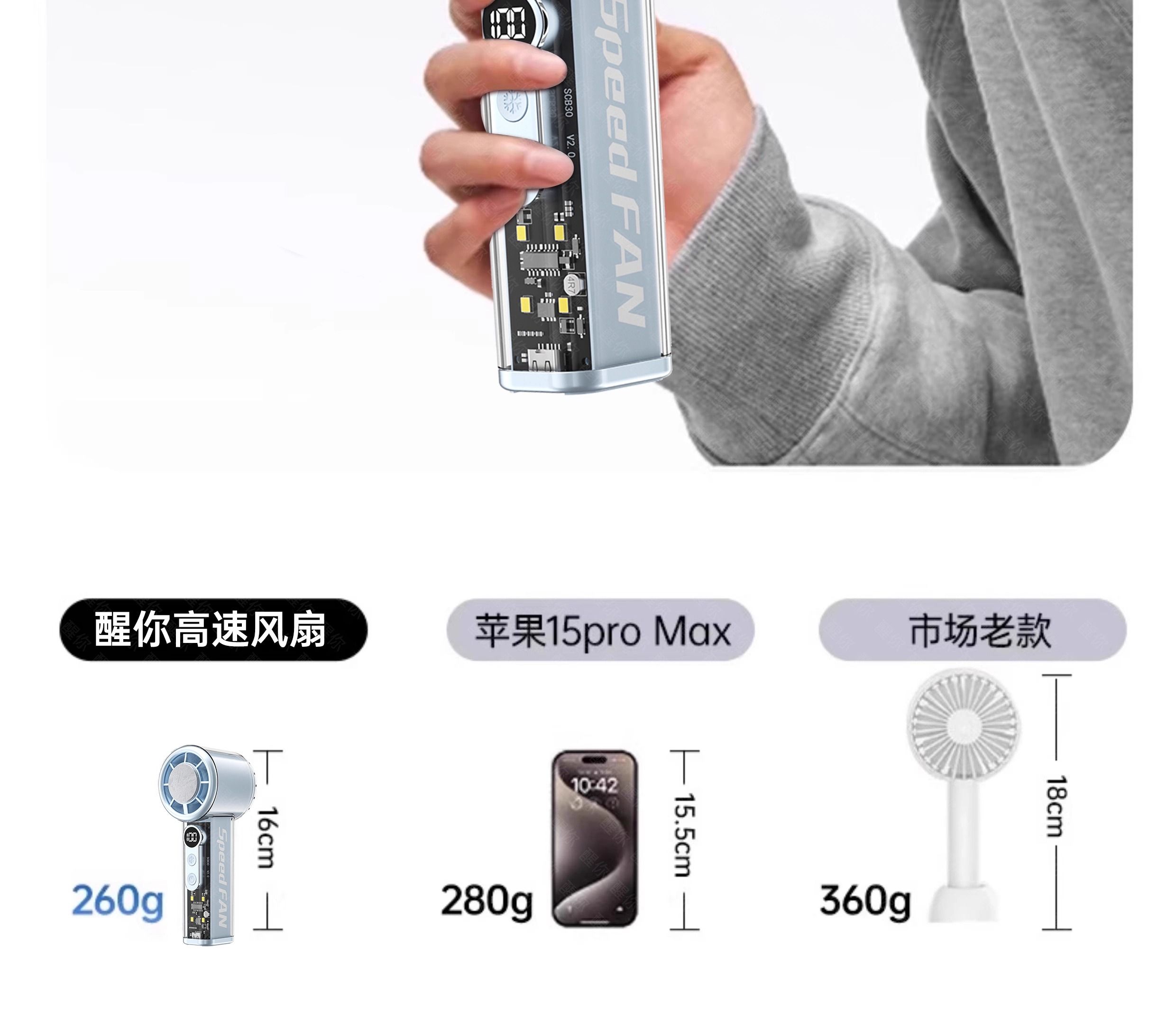 跨境爆款FC-08手持风扇迷你制冷冰敷便携静音充电长续航家用两季电器详情18