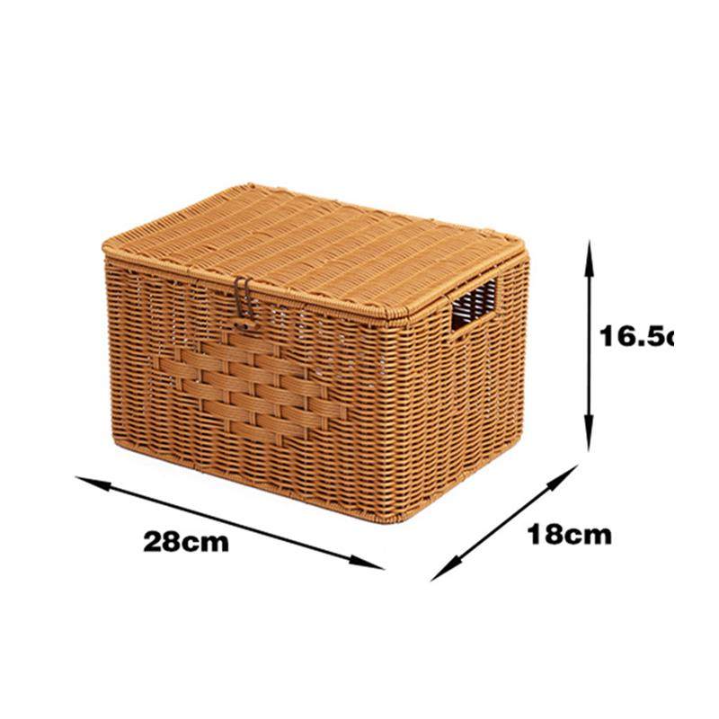 Household living room snack, toy, book, sundries sorting and storage basket, large-capacity clothes storage basket, rattan imitation handcrafted Item Picture