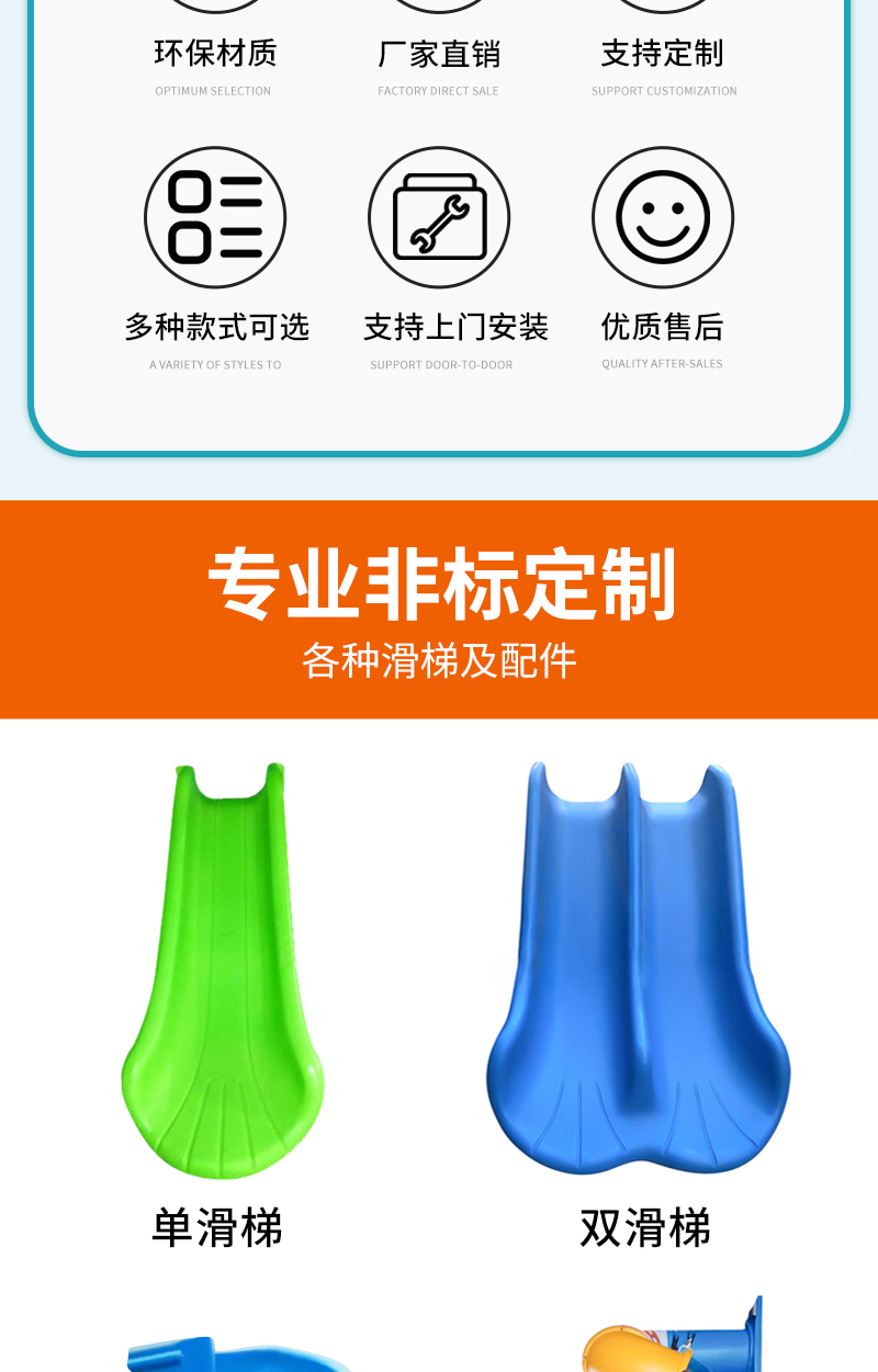 跨境滑滑梯儿童单双S螺旋转拼接透明圆桶幼儿园塑料滑梯配件游乐详情1
