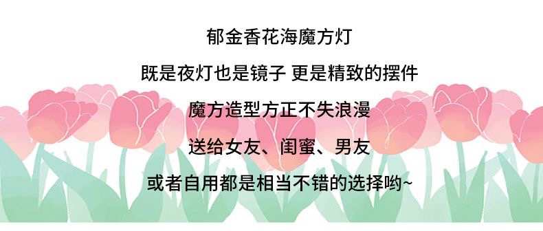 花海魔方灯郁金香小花灯镜面郁金香小夜灯diy手工创意灯立体镜子详情11