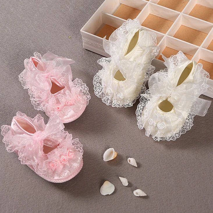 Newborn Princess Soft Sole First Walkers Infant Girls Lace A