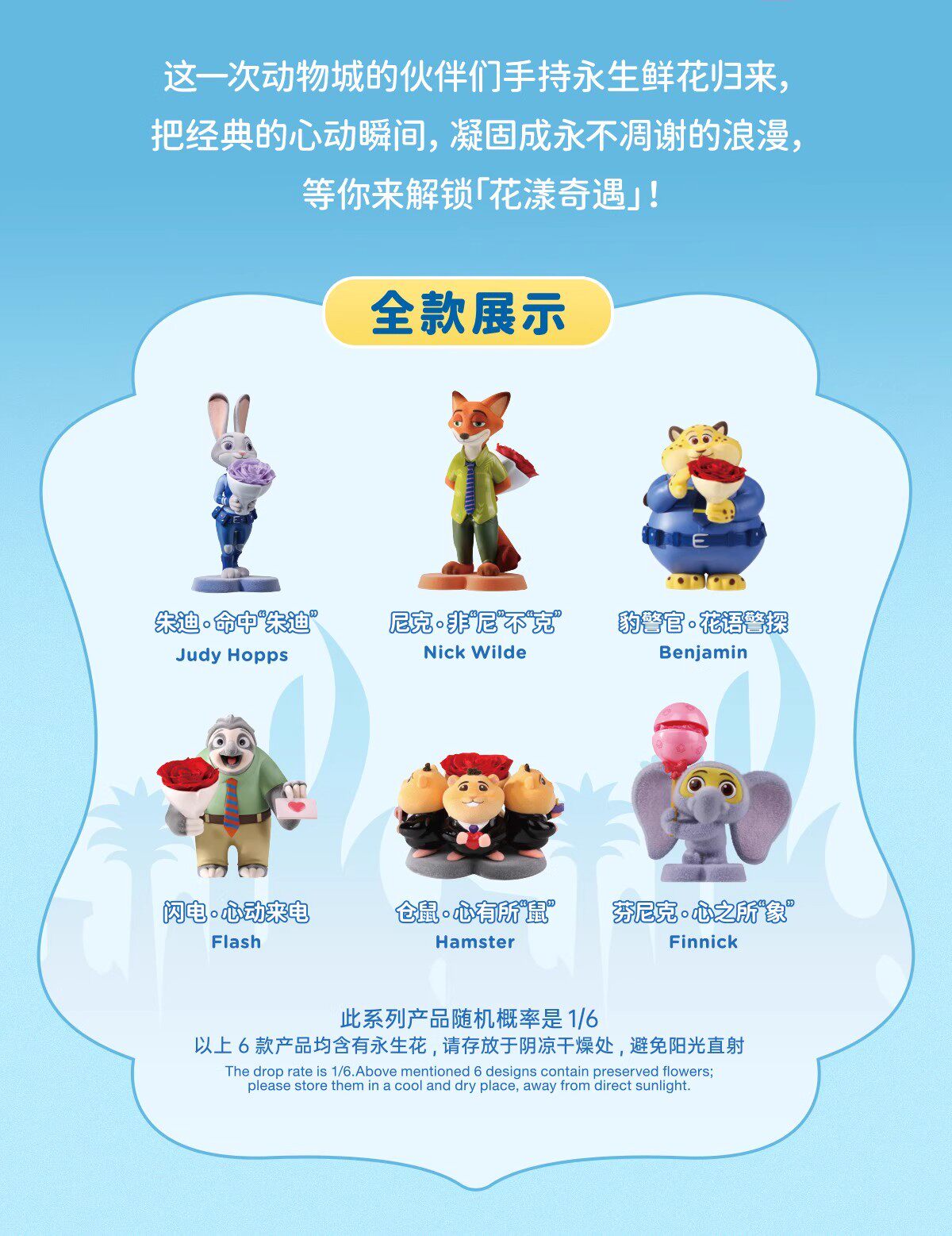 跨境热销盲盒 迪士尼疯狂动物城 花花动物城系列手办摆件情侣礼物详情2