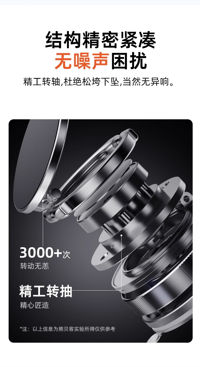 真空吸盘手机磁吸支架 2025新款旋转万向调节多功能车载手机支架详情14