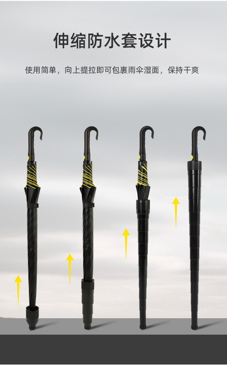 双人大雨伞黑胶防晒晴雨伞长柄超大号防水套商务伞大伞商务礼品详情5