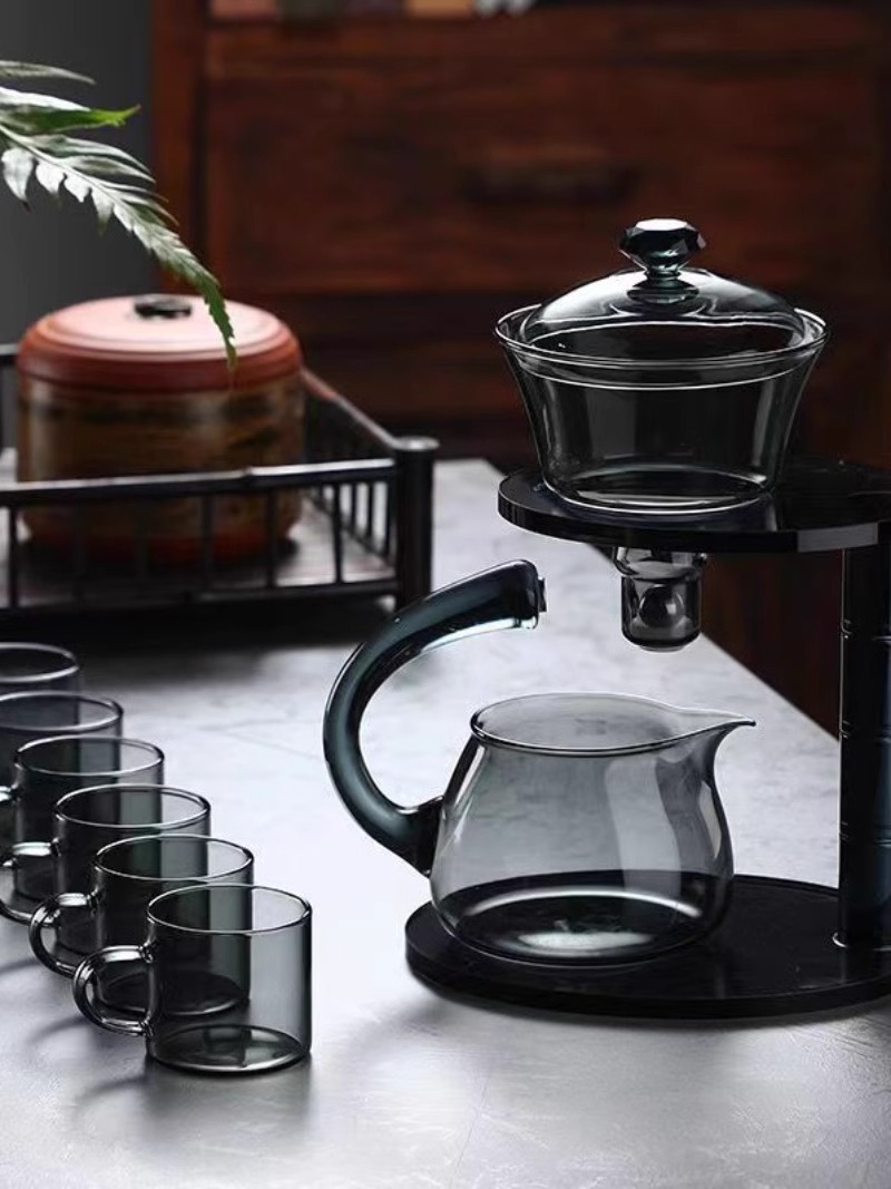 玻璃半全自动茶具套装懒人功夫茶具泡茶器茶壶家用宫灯磁吸煮茶器详情3