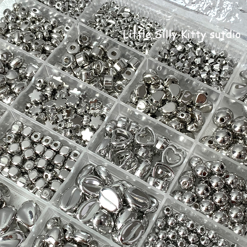 Versatile and affordable silver ccb star heart square irregular spacer bead diy beaded bracelet necklace accessory material pic 2