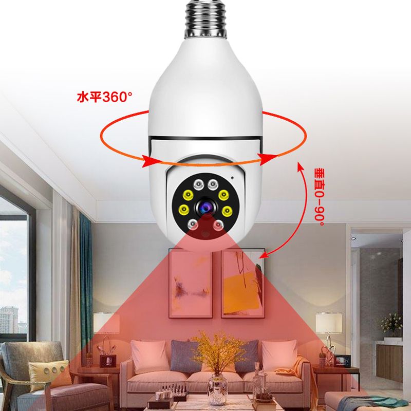 Lamp head type monitor, 360-degree no blind spot, home mobile phone remote wireless wifi, indoor night vision camera Application Scenario