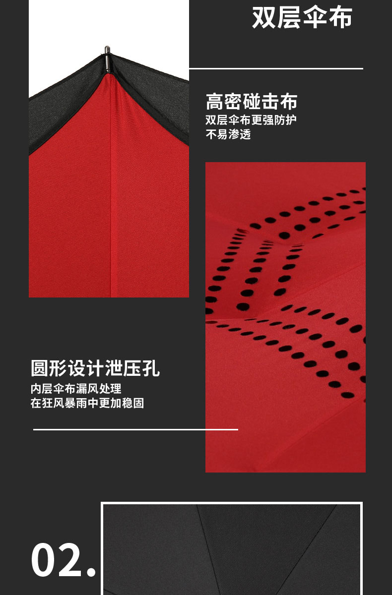 A5L晴雨两用雨伞反向伞s长柄全自动双层三折叠男女超大汽车用2人详情5