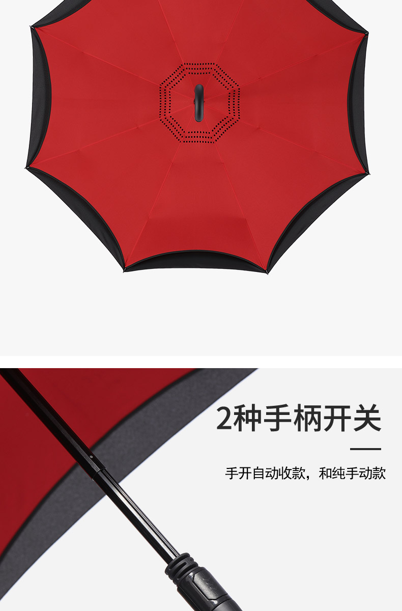 A5L晴雨两用雨伞反向伞s长柄全自动双层三折叠男女超大汽车用2人详情7