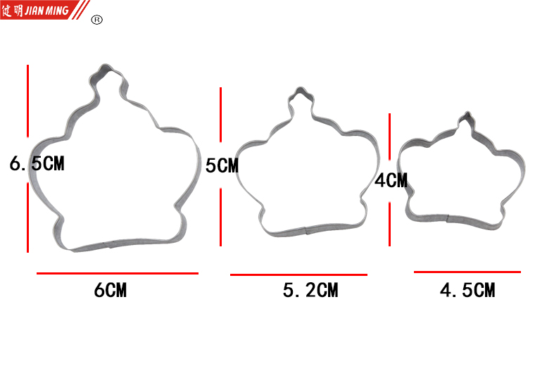 JM8175 stainless steel baking mold, crown-shaped cookie mold, cookie mold, creative DIY baking, 3 pieces each pic 8