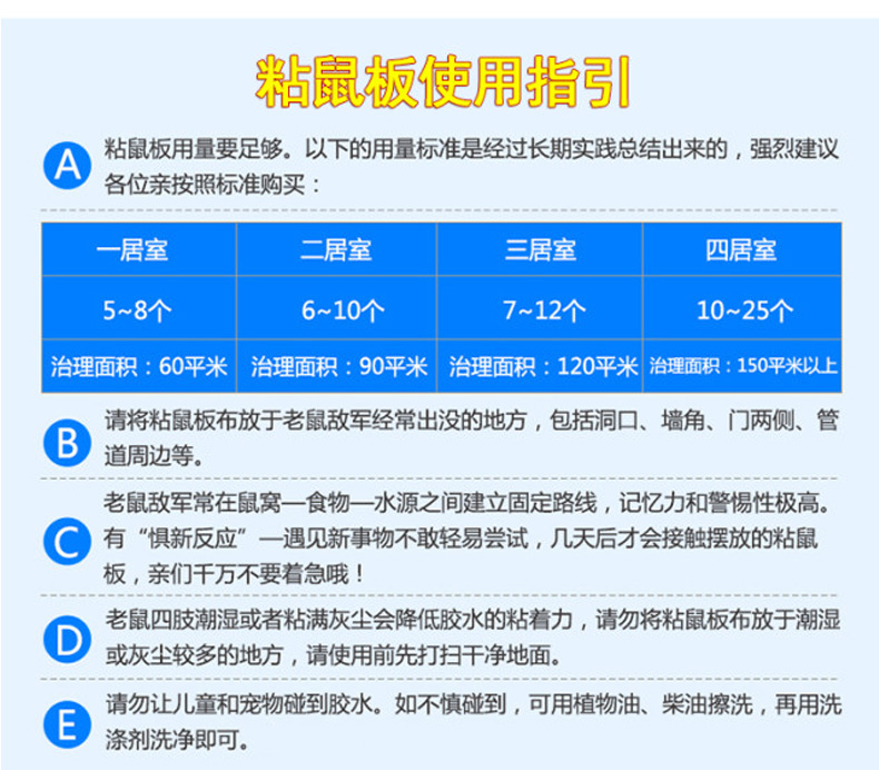 223 达豪粘鼠板 粘老鼠贴胶正品家用 加大加厚捕鼠神器黏贴板10张详情10