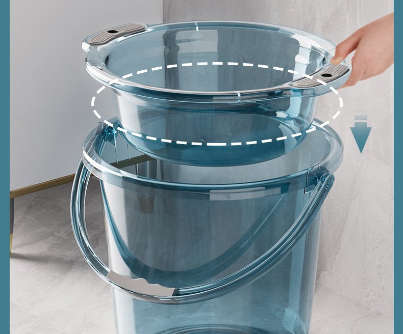 Thickened plastic buckets for household water storage, hand-held small buckets for laundry, and transparent round buckets with LIDS for student dormitories pic 16