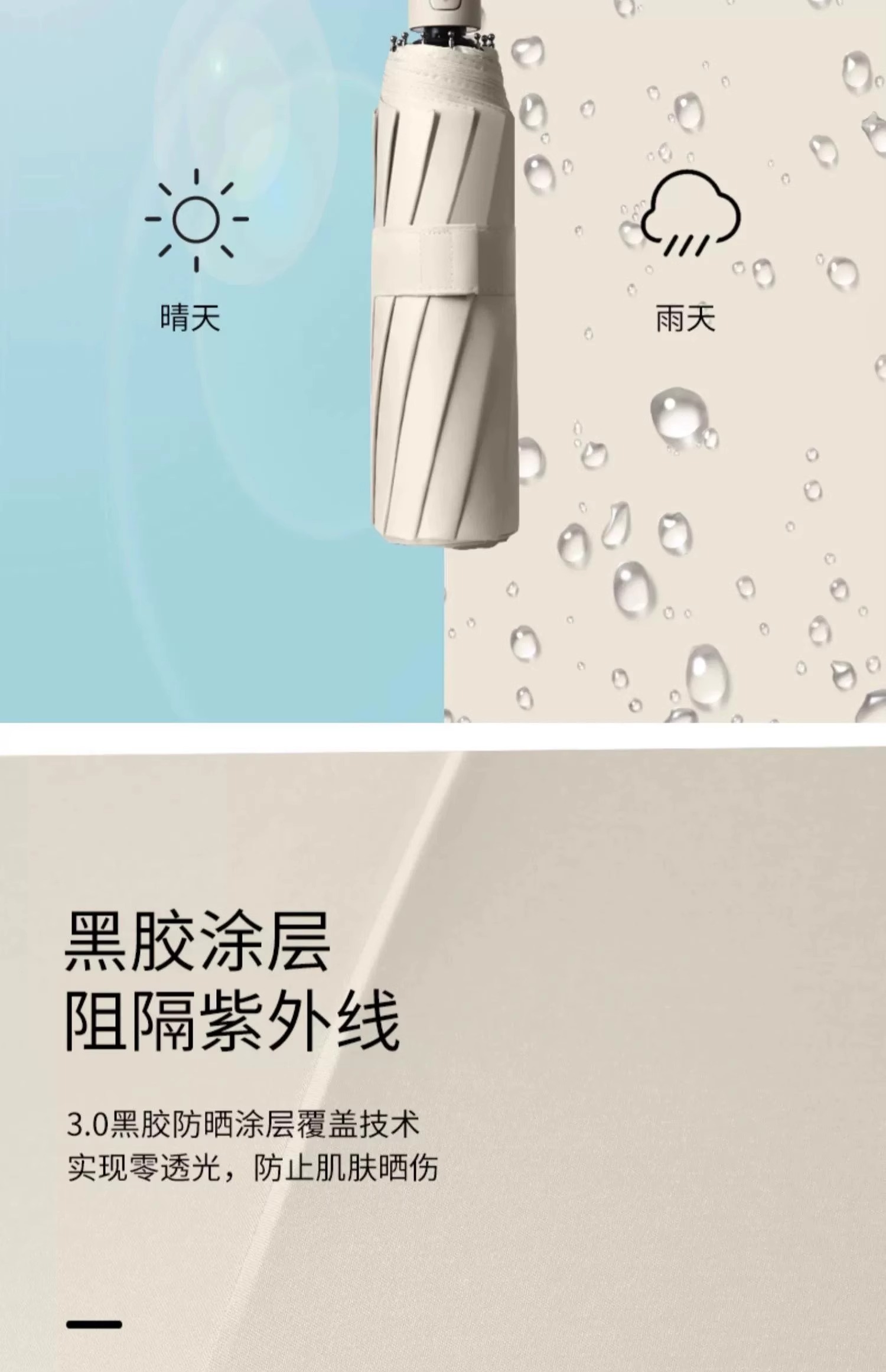 全自动雨伞晴雨两用加大加厚加固防紫外线防晒户外遮阳折叠太阳伞详情4
