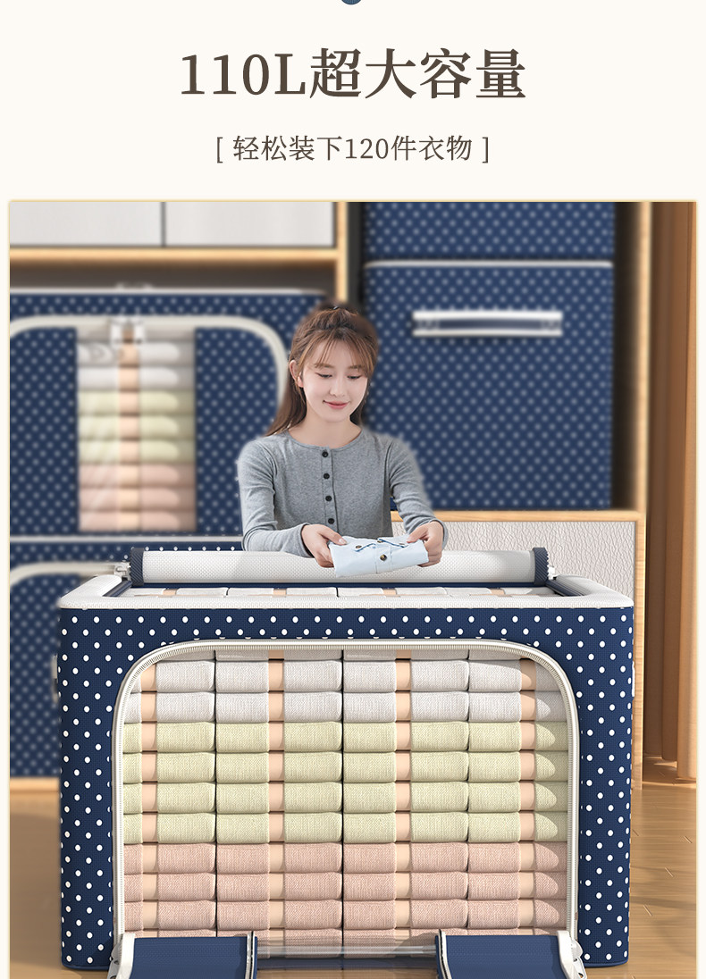 Oxford cloth oversized storage box, moving clothes, quilts, wardrobe, fabric organization box, toy storage, clothes storage box pic 8