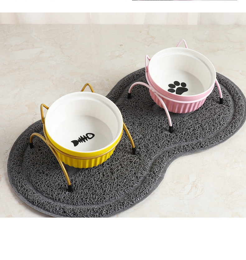 Wow custom-made ceramic bowls, water bowls with bowl stands, iron stands, cat bowls to protect the cervical vertebrae, cat food bowls, cat food basins, pet bowls pic 13