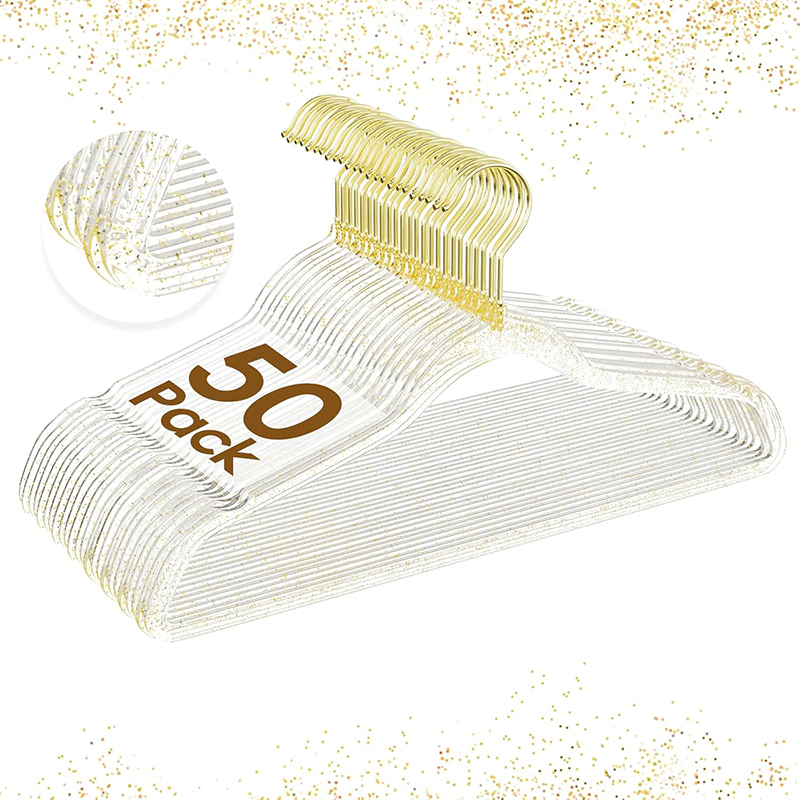 透明衣架闪粉水晶珍珠衣挂裤夹服装店专用衣架无痕压克力衣服架子