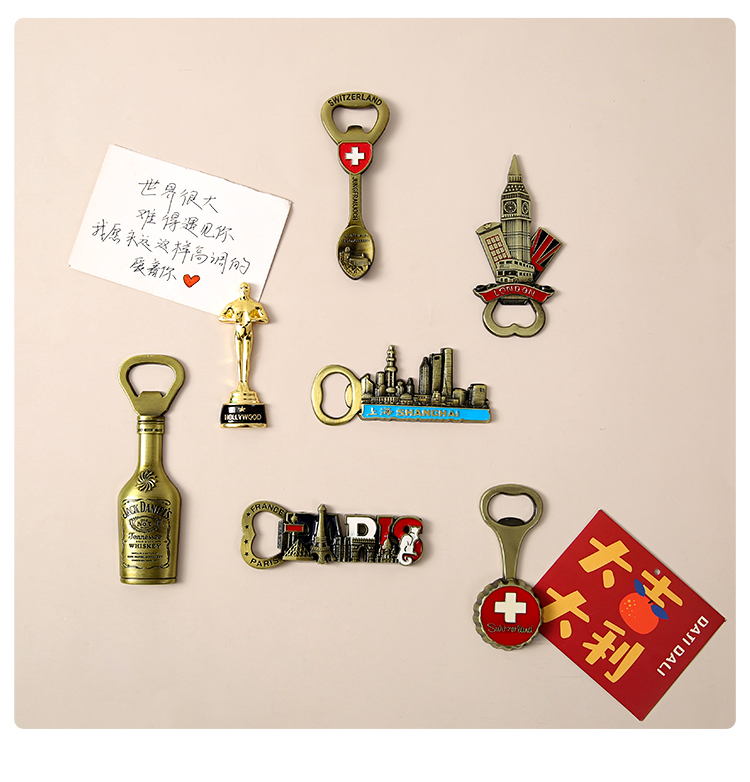 开瓶器个性创意立体瓶起子多功能开酒啤酒启瓶器磁力冰箱贴详情12