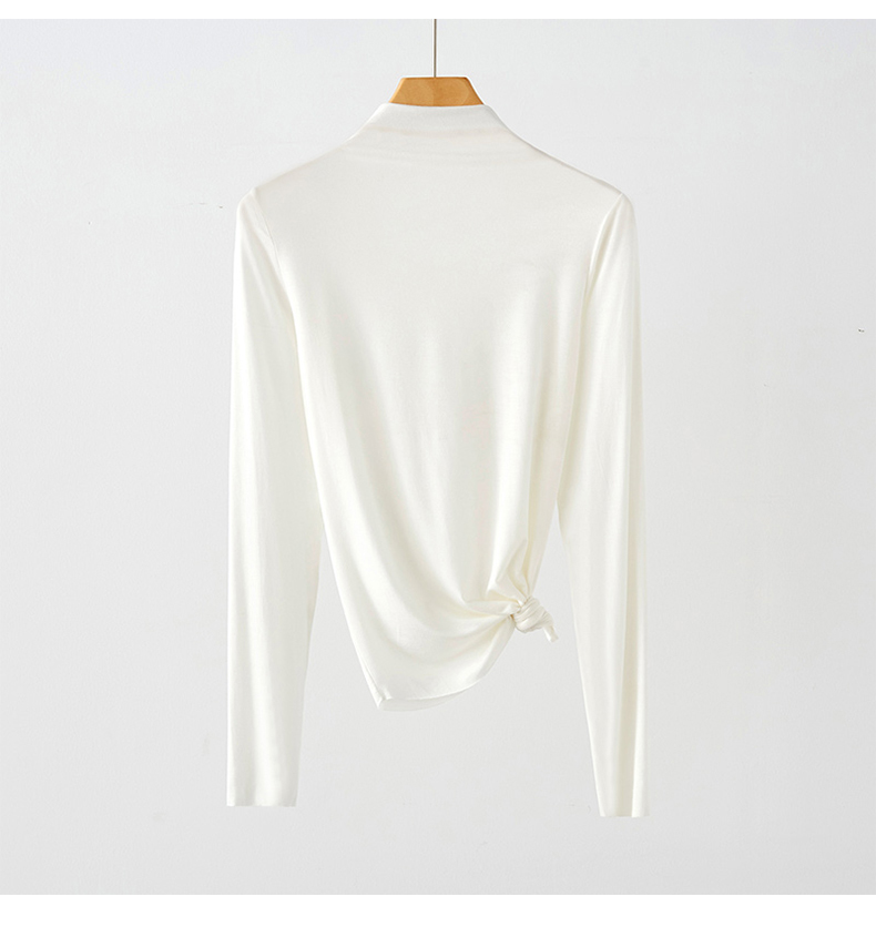 打底衫女春秋莫代尔半高领洋气长袖内搭春夏修身百搭t恤秋衣上衣详情28