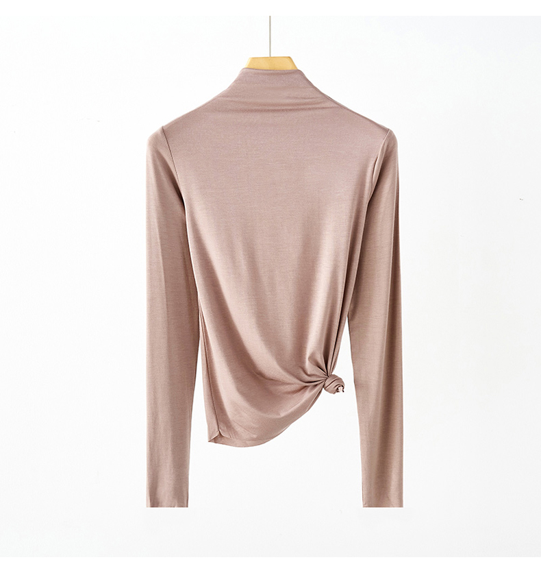 打底衫女春秋莫代尔半高领洋气长袖内搭春夏修身百搭t恤秋衣上衣详情23