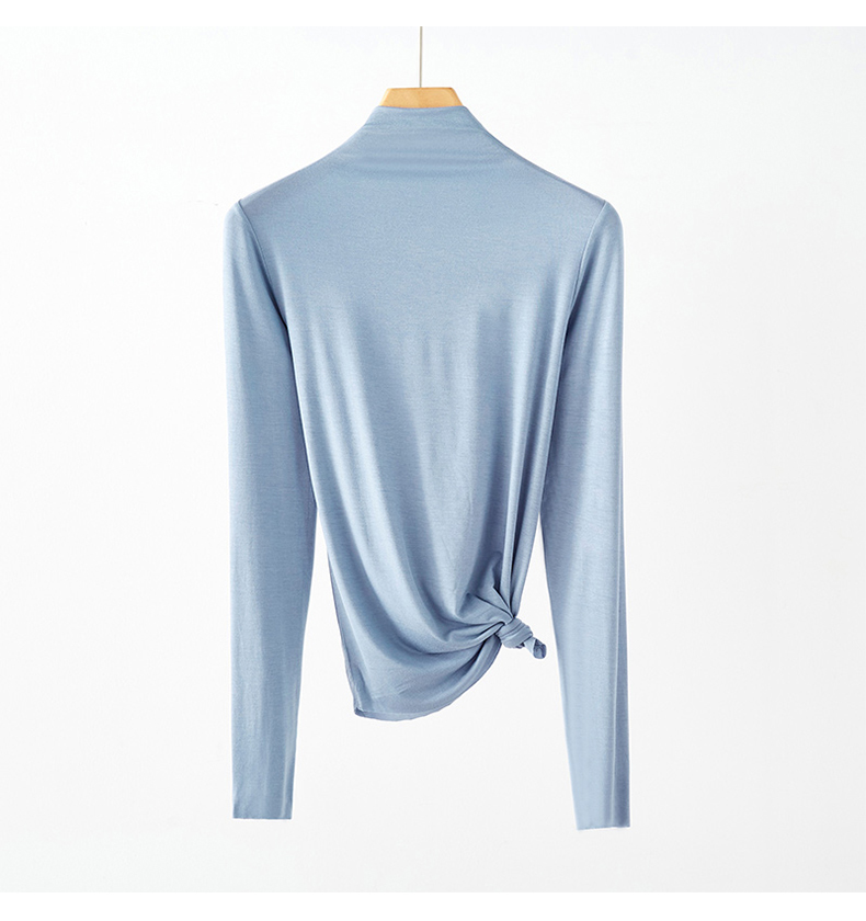 打底衫女春秋莫代尔半高领洋气长袖内搭春夏修身百搭t恤秋衣上衣详情25